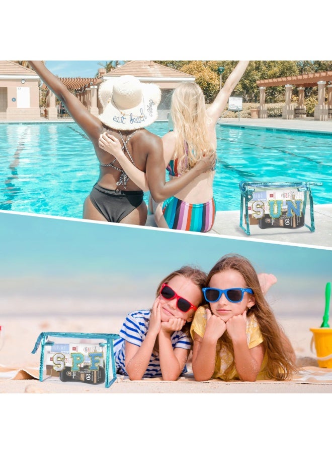 Waterproof Clear Sunscreen Storage Bag Portable Transparent Makeup And Toiletry Pouch, Practical Summer Essential Accessory For Women And Teen Girls Ideal For Beach Pool Vacation Outdoor Travel And Holiday Gift Selection - Image 5