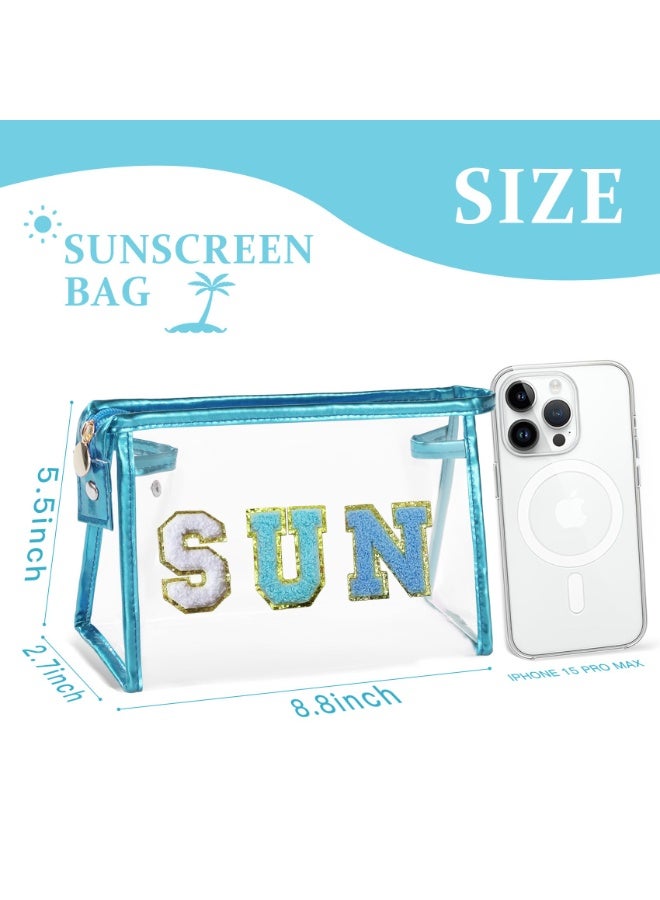 Waterproof Clear Sunscreen Storage Bag Portable Transparent Makeup And Toiletry Pouch, Practical Summer Essential Accessory For Women And Teen Girls Ideal For Beach Pool Vacation Outdoor Travel And Holiday Gift Selection - Image 2
