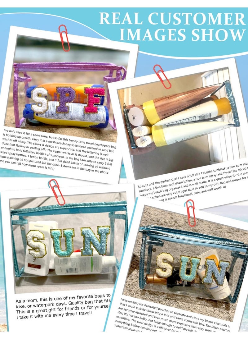 Waterproof Clear Sunscreen Storage Bag Portable Transparent Makeup And Toiletry Pouch, Practical Summer Essential Accessory For Women And Teen Girls Ideal For Beach Pool Vacation Outdoor Travel And Holiday Gift Selection - Image 4