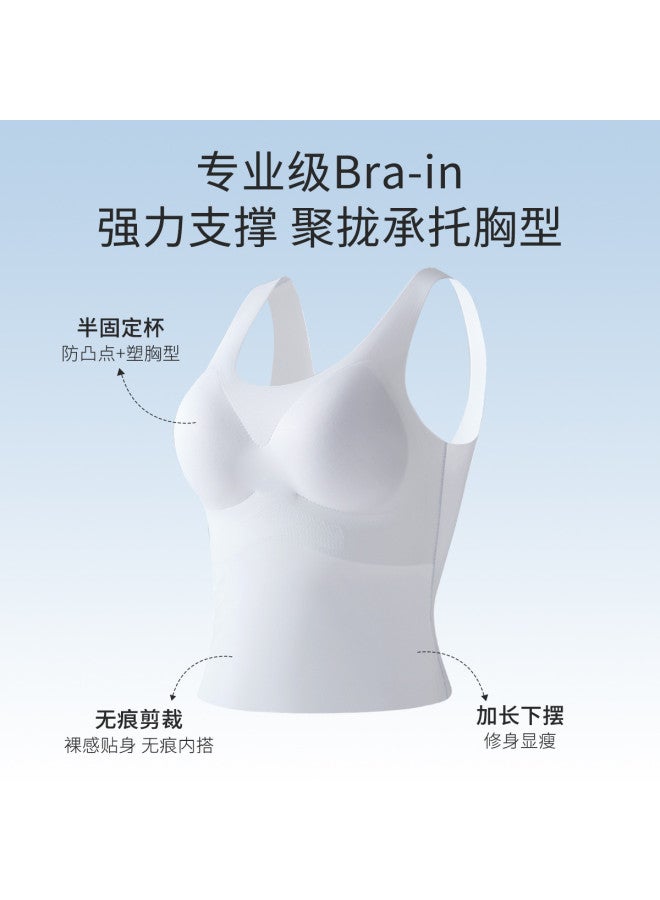 Urban Beauty Wirefree Bra For Women, Breathable Thin Design With Built-In Pads Layering Camisole - Image 3