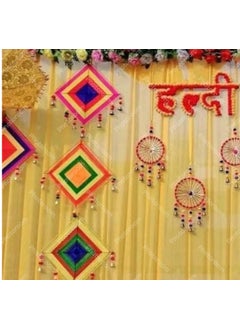 SELLPLUS Sellplus Backdrop Setup for Mehndi haldi Marrige Pooja Home Decoration Combo of Marigold Strings All Festival Decor  - Image 3
