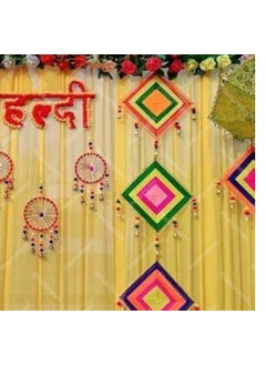 SELLPLUS Sellplus Backdrop Setup for Mehndi haldi Marrige Pooja Home Decoration Combo of Marigold Strings All Festival Decor  - Image 2