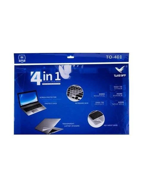 4 in 1 Laptop Screen Protector, Keyboard, Mouse Pad and Back Cover 4 in 1 15.6 inch Protects Laptop from Liquids and Scratches