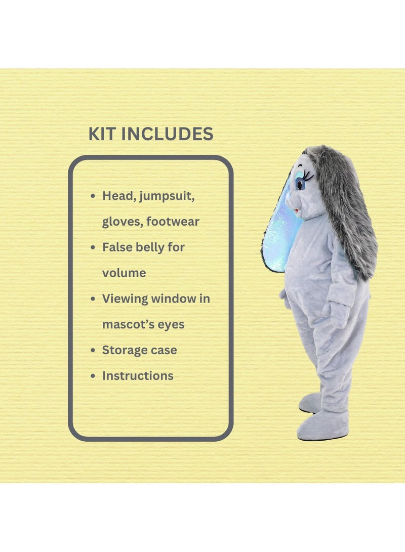 Carnival Mascot Carnival Mascot Marshmallow Bunny Costume, Full Body Adult Size Bear Mascot, 1 Size For All Handmade From Premium Quality Materials, Mascot Uniforms Perfect for Kids & Parties, Grey  - Image 3
