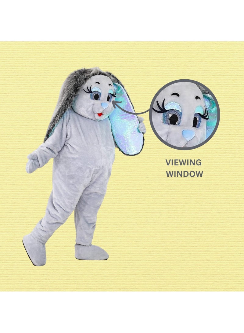 Carnival Mascot Carnival Mascot Marshmallow Bunny Costume, Full Body Adult Size Bear Mascot, 1 Size For All Handmade From Premium Quality Materials, Mascot Uniforms Perfect for Kids & Parties, Grey  - Image 4