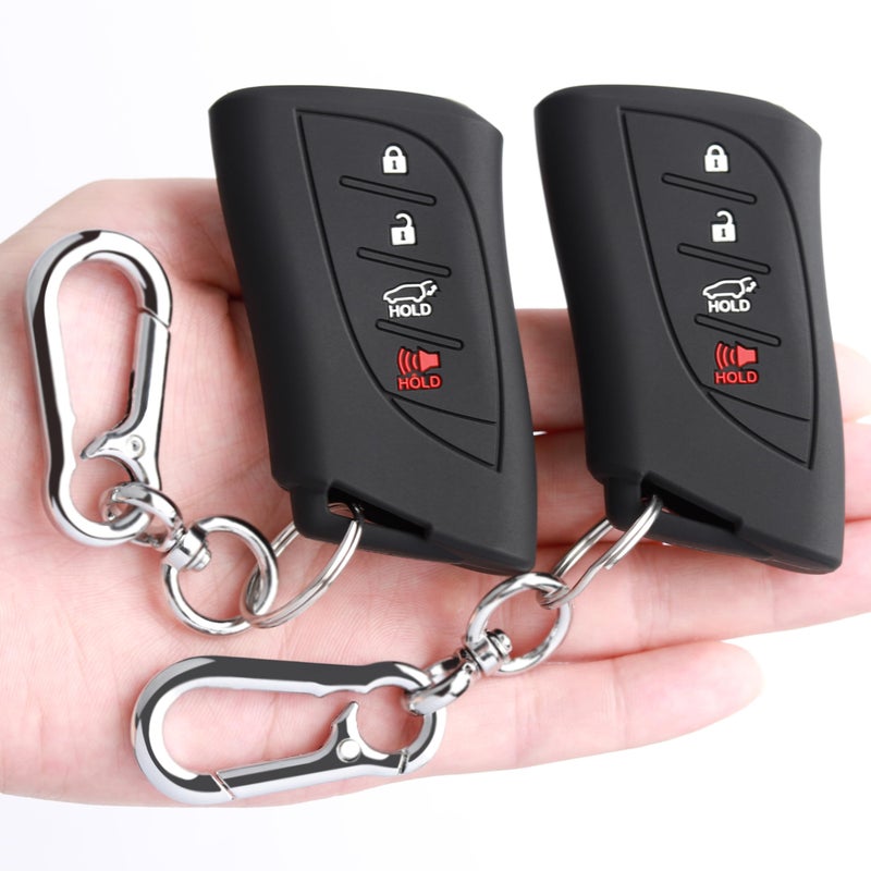 TANDRIVE Key Fob Cover for Lexus 20232025 RX NX TX ES GX RZ UX LX LS LC 20182025 4 Button Silicone 2Pack Black