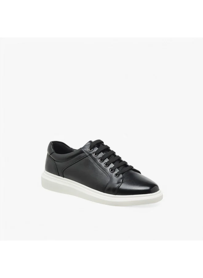لي كوبر Men's Panelled Sneakers with Lace-Up Closure