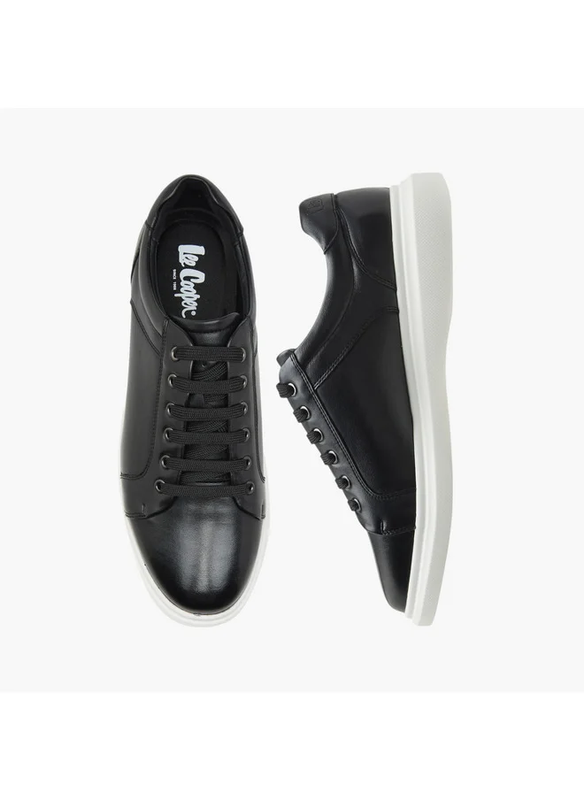 لي كوبر Men's Panelled Sneakers with Lace-Up Closure