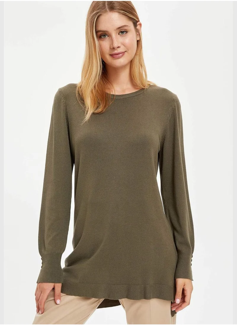 DeFacto Long Sleeve Buttoned Knit Tunic