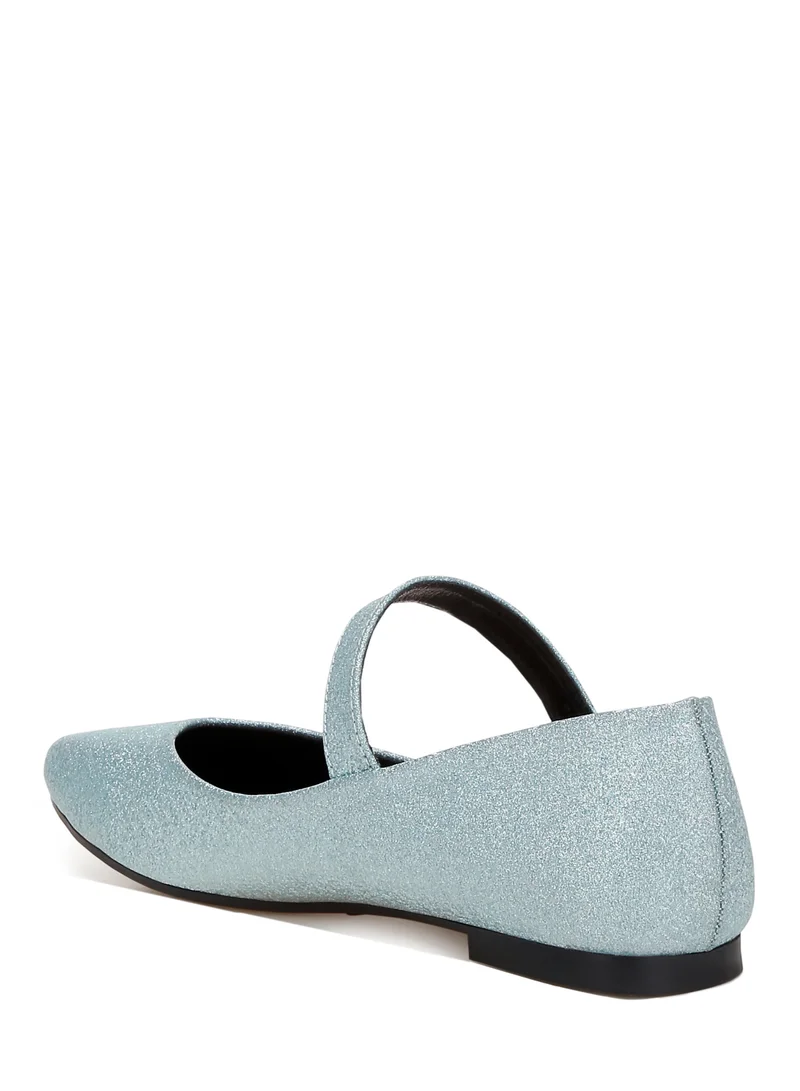 London Rag Glitter Pin Buckle Ballerinas in Baby Blue
