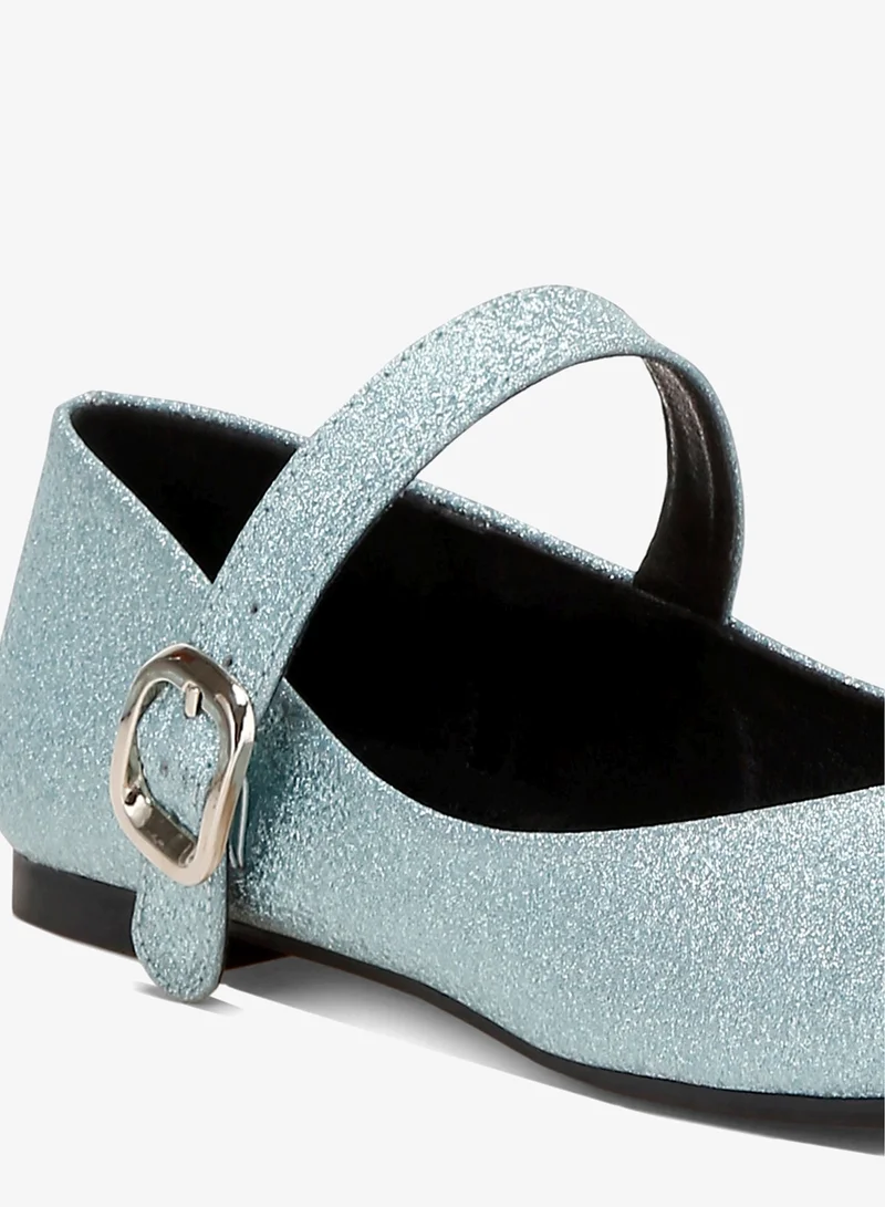 London Rag Baby Blue Glitter Pin Buckle Ballerinas in Baby Blue for Women | Best Price UAE
