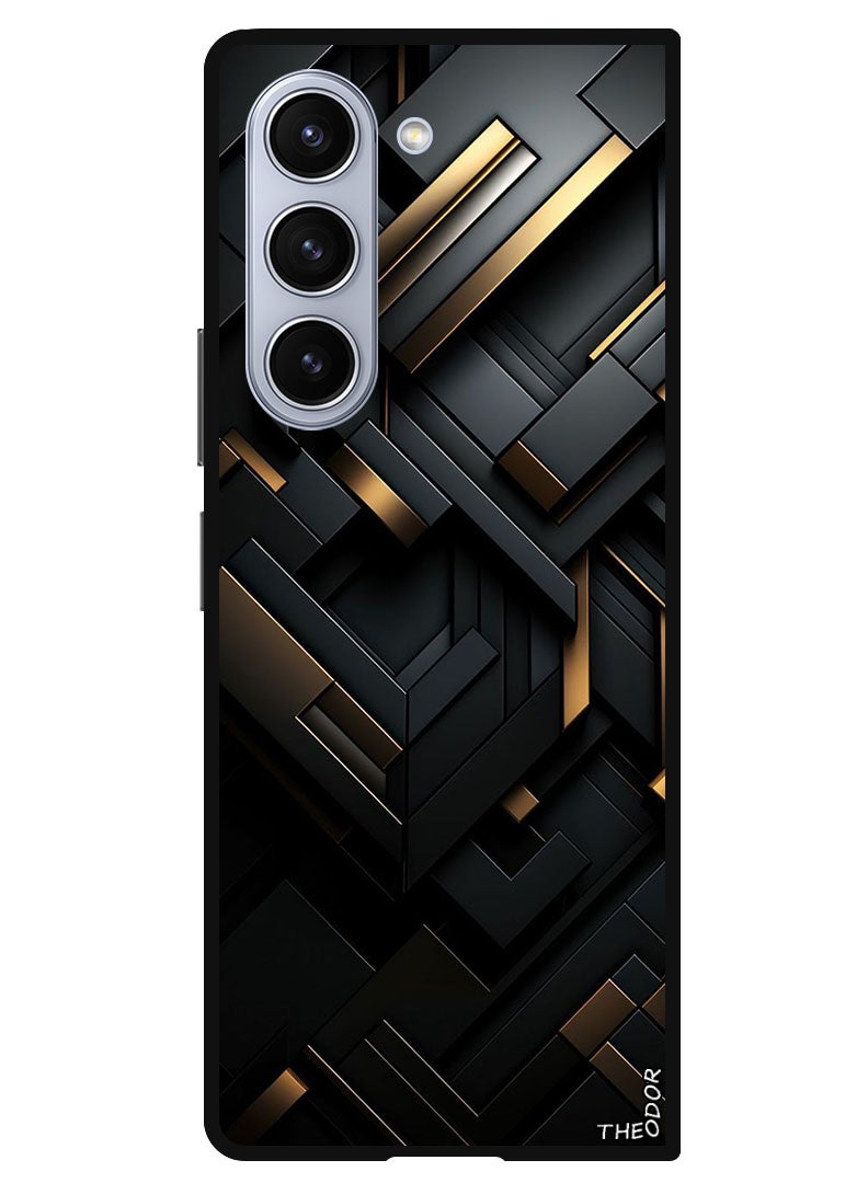 Theodor Protective Case Anti Scratch Shock Proof Bumper Cover For Samsung Galaxy Z Fold 6 Black Dourado - Image 1