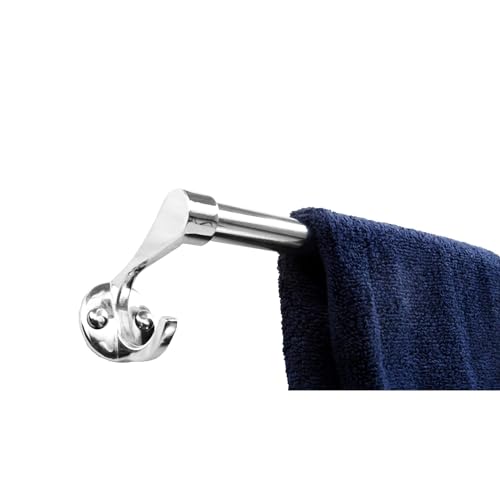 FORTUNE Stainless Steel Hook Towel Rod 18 inch Towel Holder Rod for Bathroom | Kitchen | Living Room (Pack of 3) - Image 3