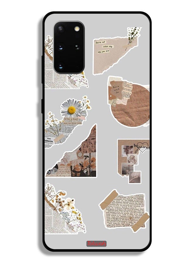 Tolwak Samsung Galaxy S20 Plus 5G Protective Case Cover Pieces Of Paper Stickers - Image 2