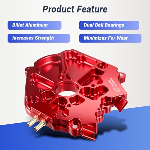 FUWTLP Dual Bearing Billet Crankcase Side cover For GX200/Clone 196 Predator Hemi, Ghost, Tillotson 212 and 224 Engine Red - Image 4