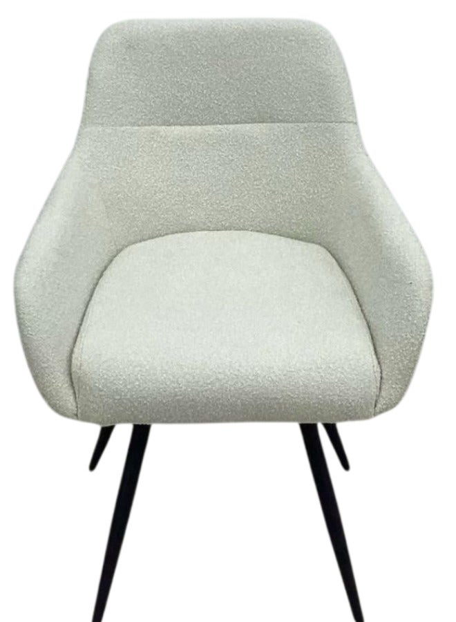 SMART HOME Dining Chair Set Consisting Of Two Chairs, A Comfortable And Modern Padded Chair For The Living Room, A Luxurious Dining Chair With A Modern And Comfortable Design - High-Quality Fabric Upholstery In Beige Color - Durable Metal Legs In Black - Ideal For Dining Rooms, Restaurants, And Cafes  - Image 4