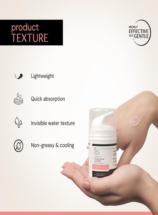 ديكونستركت واقي الشمس دي كونستركت إنفيزيبل ووتر بعامل حماية 50 PA+++ | انتعاش فوري وبرودة منعشة | واقي شمس يدوم 8 ساعات | حماية واسعة النطاق من الأشعة فوق البنفسجية UVA وUVB | لا يترك طبقة بيضاء | مناسب لجميع أنواع البشرة | 40 غرام - Image 3