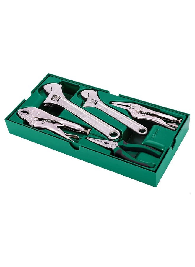 Sata SATA ST09909-02 5-Piece Adjustable Wrench and Pliers Tray Set - Image 1