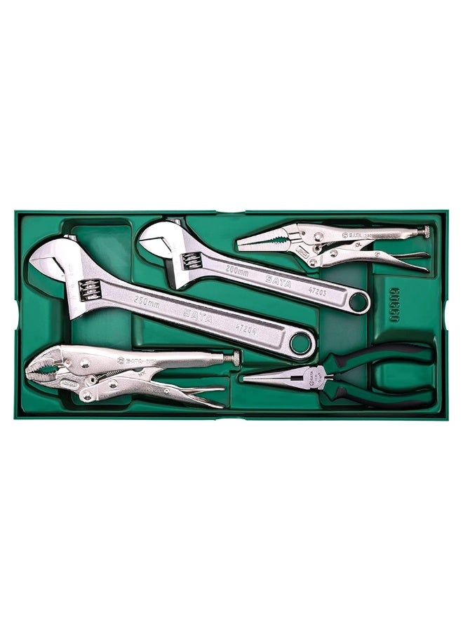 Sata SATA ST09909-02 5-Piece Adjustable Wrench and Pliers Tray Set - Image 2