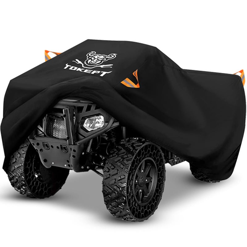 Tokept ATV Cover Waterproof Heavy Duty 4 Wheeler Cover Quad Cover All Season Weather Proof Outdoor UV Protection for 57 Inch Polaris Kawasaki Yamaha Suzuki Honda Black Small