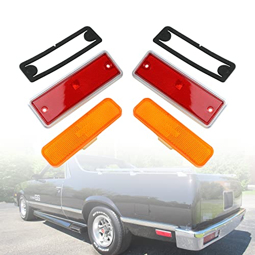 LAFORMO El Camino Side Marker Light - Set of 4 Front and Rear Side Marker Lens Light Compatible With 1982 1983 1984 1985 1986 1987 Chevy El Camino,GMC Caballero #913417, 929986 - Image 1