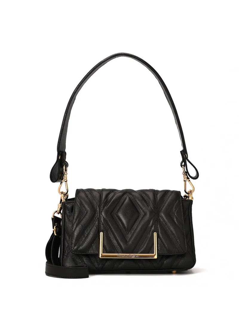 Carmen Steffens Quilted Black Leather Bag
