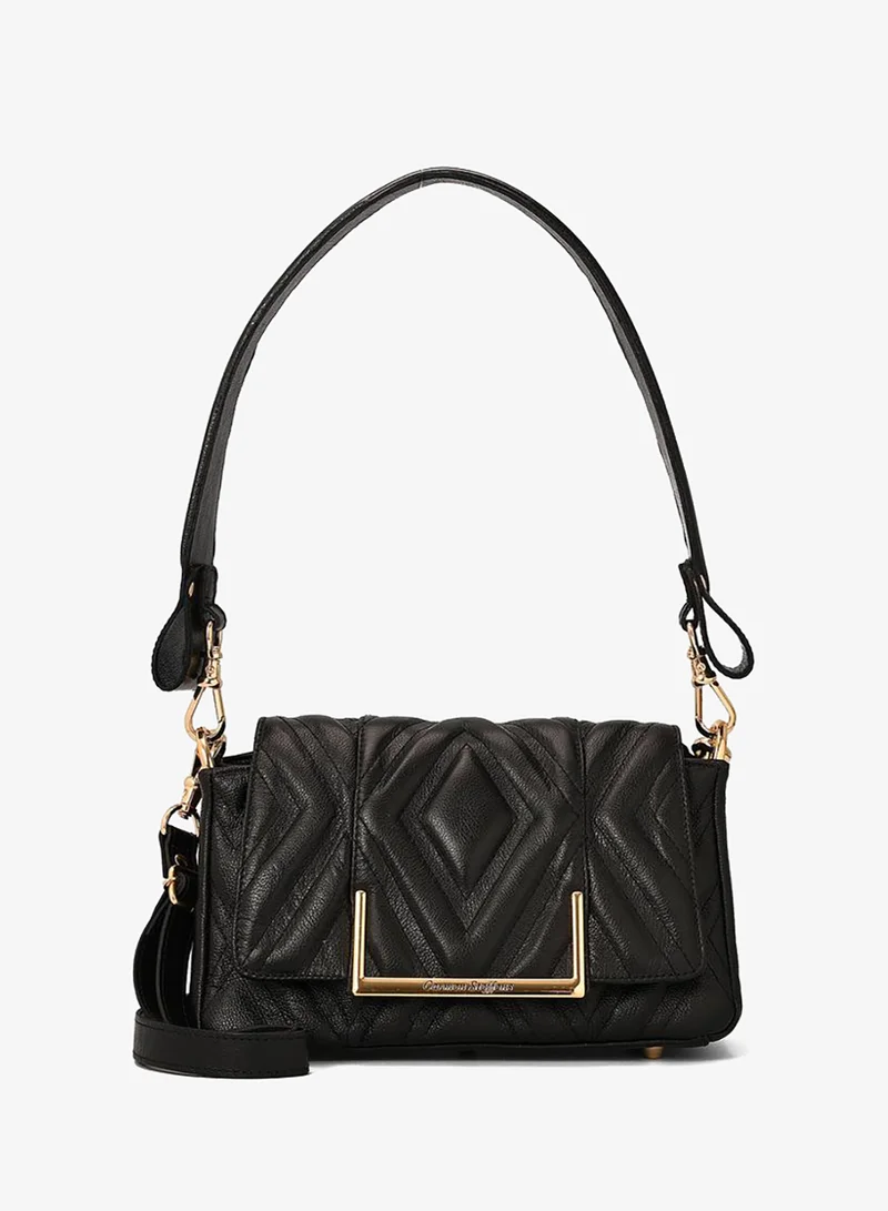 Carmen Steffens Quilted Black Leather Bag