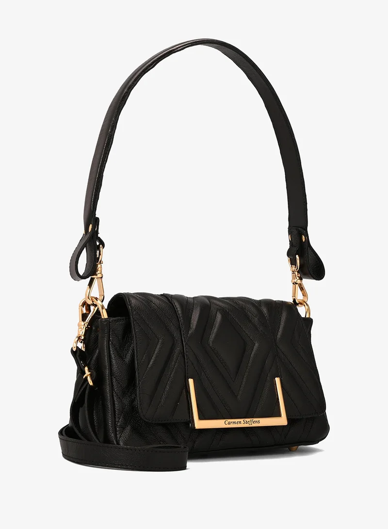 Carmen Steffens Quilted Black Leather Bag