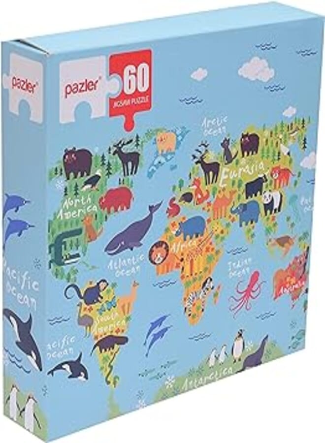 Puzzle World Map, 60 Pieces 