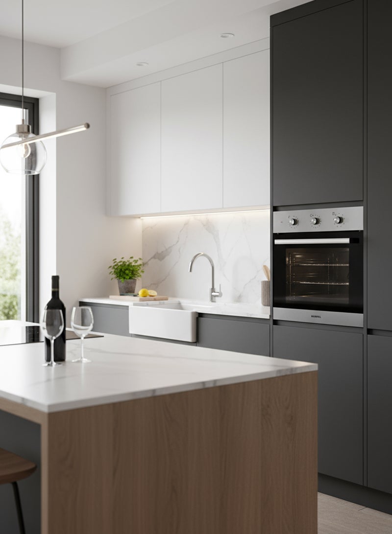 كومتيل فرن بلت ان كهرباء - 60سم - 8 وظائف - استيل - تركي - A6-SF2(MT) - Image 4