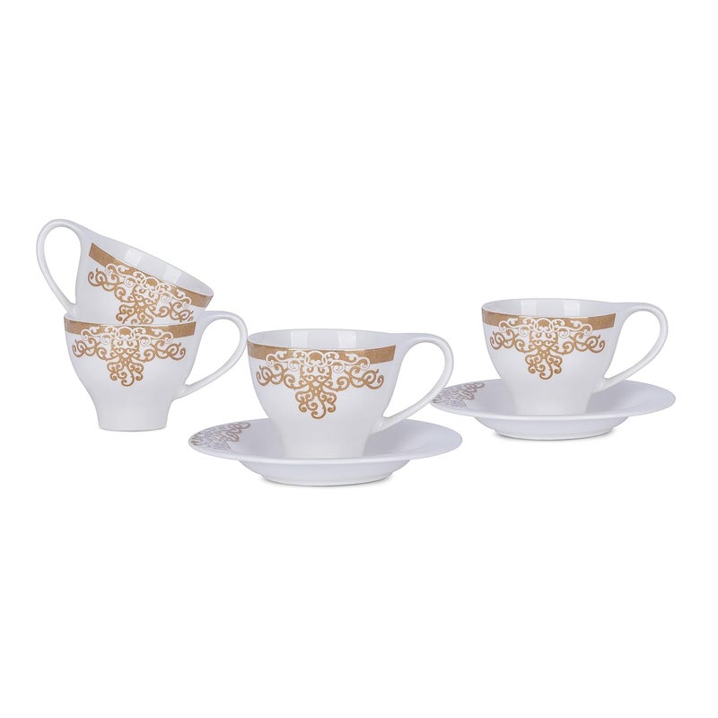 Dandy lines England by DATA Dandy Lines Regalia Luster Gold 54008 Cups and Saucers Tea Cup and Saucer Set Mugs and Saucer Set for Tea Coffee Pack of 12 - Image 2