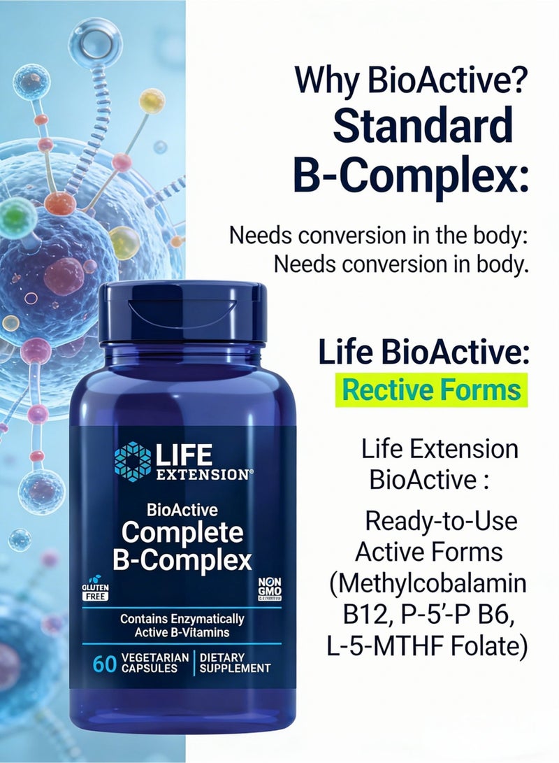 لايف إكستنشن Life Extension, مركب B الحيوي النشط، 60 كبسولة نباتية - Image 2