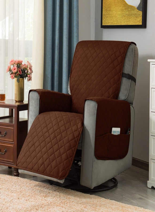 Ouka غطاء كرسي استرخاء للكلاب من أوكا، عرض المقعد يصل إلى 25 بوصة، غطاء قماش قابل للعكس لحماية الكراسي والأرائك الصغيرة مع أشرطة مطاطية، غطاء كرسي بذراعين مانع للانزلاق للحيوانات الأليفة والأطفال (صغير، لون قهوة داكن) - Image 2