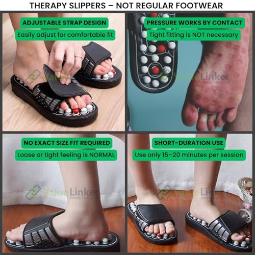 ValueLinker™ Acupressure Foot Massager Slippers | Get FREE Sugar Control Hand Clip | Reflexology Massage for Blood Circulation | Overall Body Pain and Stress Relief | For Men & Women | Size - 10 - Image 3