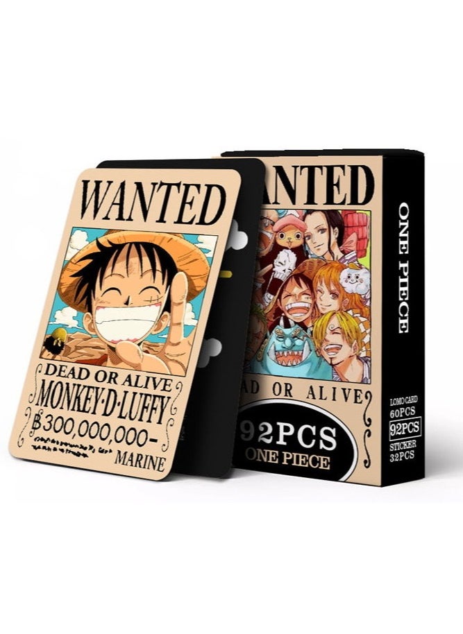 RATSAW Anime One Piece Wanted Cards 8.8 x 5.7 cm Set of 92 Cards, New Edition, One Piece Wanted Poste, Straw Hat Pirates Crew  - Image 1