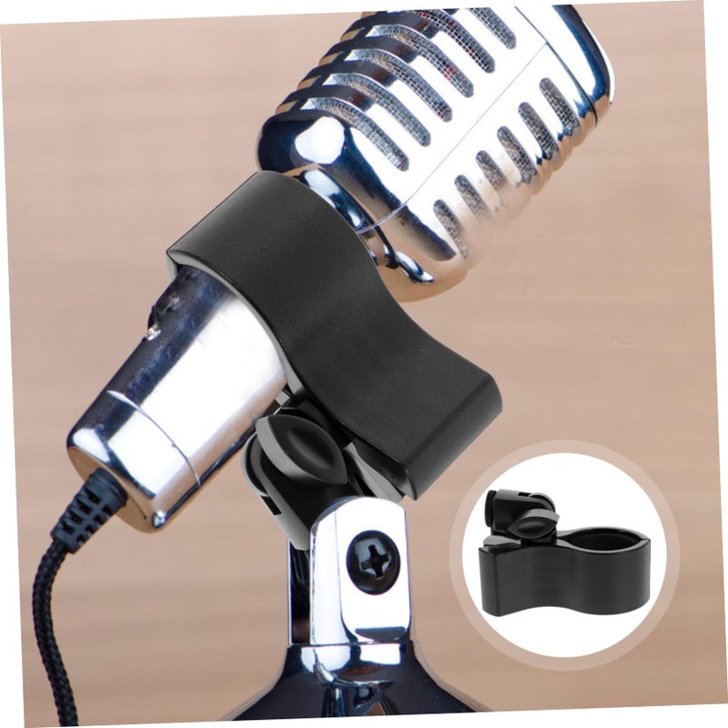 Universal Microphone Clip Holder Spring Clamp For Cordless Mic KTV Stage Black - Image 4
