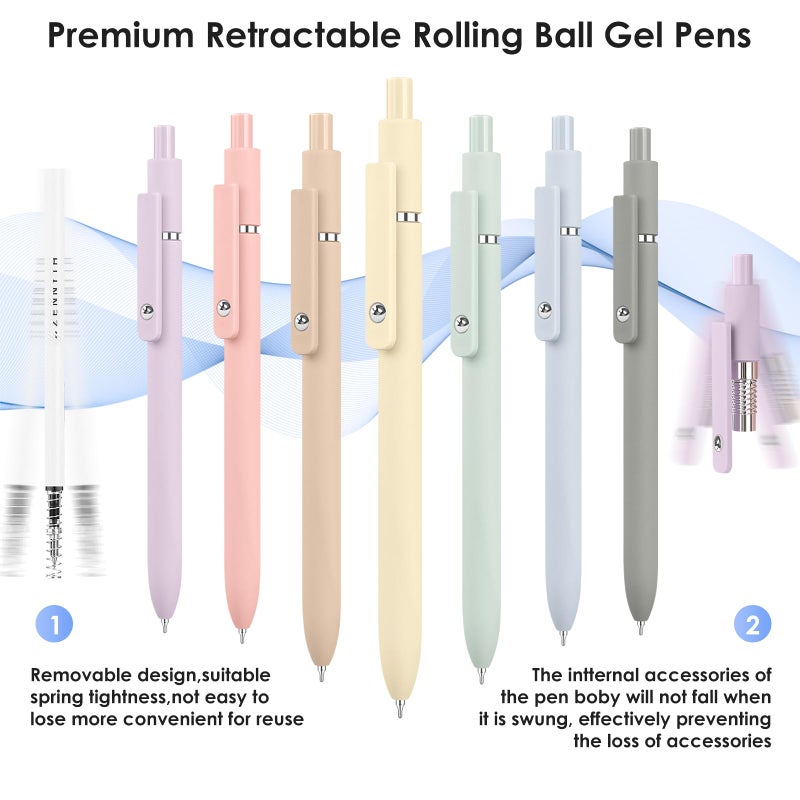 Donyang Gel Pens, 7pcs 0.5mm Quick Dry Black Ink Fine Point Smooth Writing Pens, Cute Teacher Work Desk Accessories Office School Supplies Gifts for Men Women Student, Stocking Stuffers for Teen Girls - Image 4