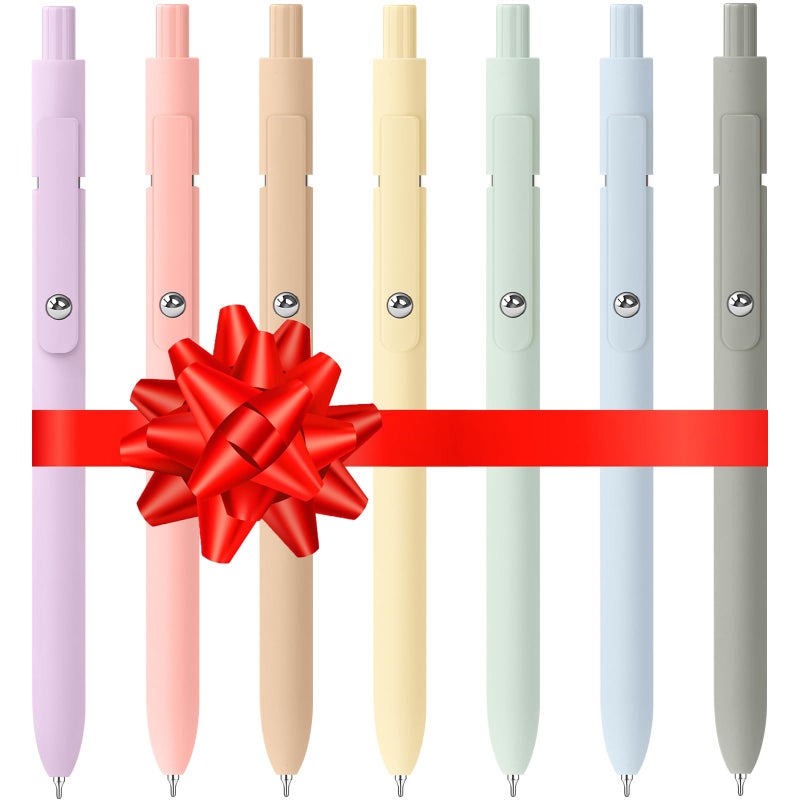Donyang Gel Pens, 7pcs 0.5mm Quick Dry Black Ink Fine Point Smooth Writing Pens, Cute Teacher Work Desk Accessories Office School Supplies Gifts for Men Women Student, Stocking Stuffers for Teen Girls - Image 1