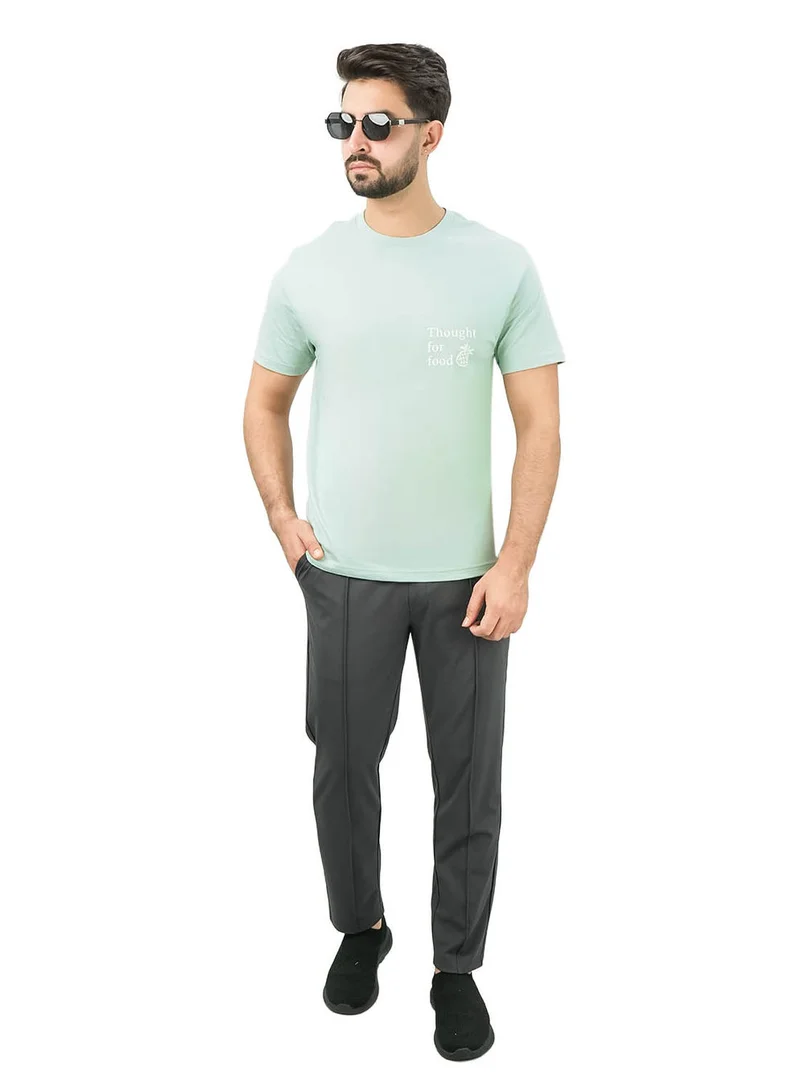 جيوردانو تيشيرت رجالي بقصة ضيقة مطبوع - قطن جيرسي، ياقة دائرية، أكمام قصيرة