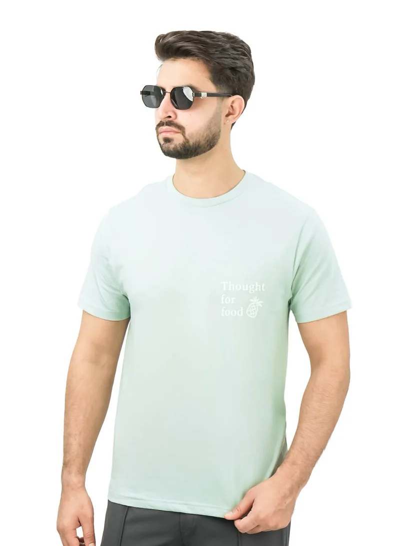 Men's Slim Fit Print Tee - Cotton Jersey, Crew Neck, Short Sleeve