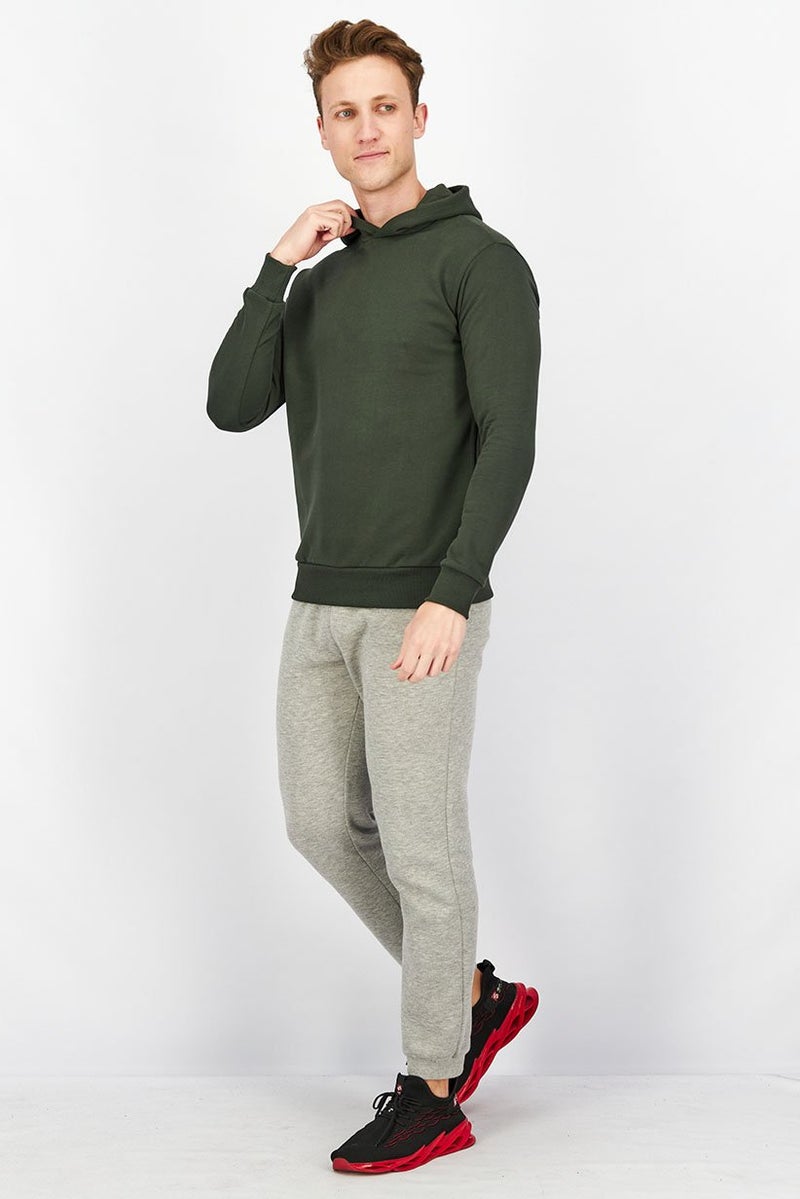 Baldinini Men Hooded Brand Logo Long Sleeves Sweatshirt, Green and Black - Image 4