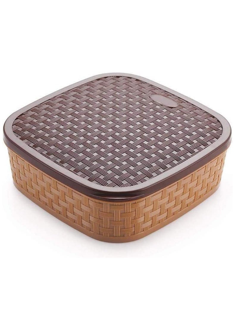 Plastic Masala Box for Kitchen | 7-in-1 Square Spice Organizer with Spoons | Airtight Multi-Container Masala Dabba for Home | Rotating Seasoning Storage Jar Set for Kitchen - Image 4