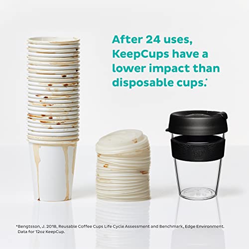 KeepCup Original, Lightweight Plastic Reusable Coffee Cup with Splashproof Sipper Lid - Medium 12oz/340ml - Moonshine - Image 5