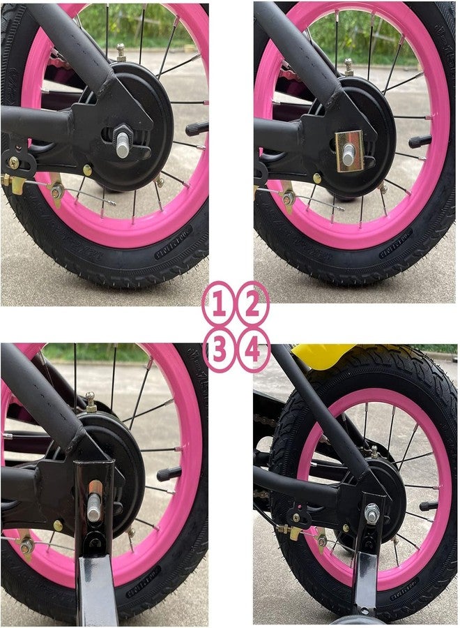 YTKD Training Wheels for Bicycle,Flash Mute Wheel Compatible for Bikes of 12-20 Inch 1 Pair (Upgraded Deep Pink) - Image 5