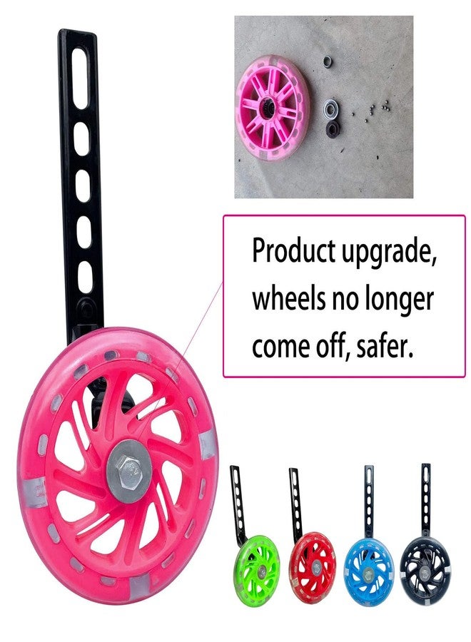 YTKD Training Wheels for Bicycle,Flash Mute Wheel Compatible for Bikes of 12-20 Inch 1 Pair (Upgraded Deep Pink) - Image 3