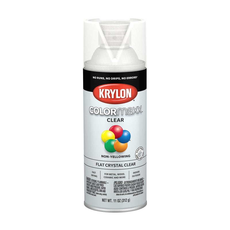 KRYLON 12 أونصة من طلاء ورذاذ كرايلون K05547007 كريستال كلير COLORmaxx و برايمر، غير لامع - Image 1