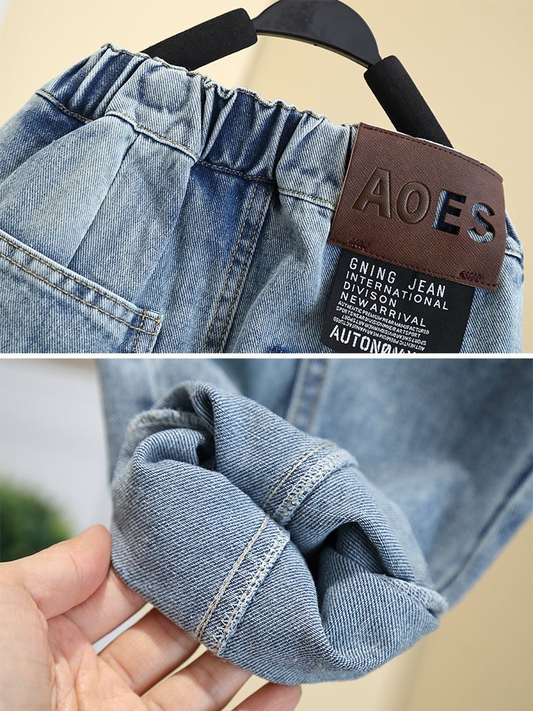 7597 Boys Jeans Children'S Western Style Straight Leg Pants Big Children'S Pants Boys Casual Pants - Image 5