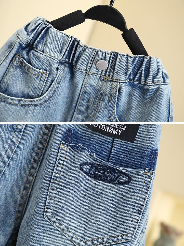 7597 Boys Jeans Children'S Western Style Straight Leg Pants Big Children'S Pants Boys Casual Pants - Image 4
