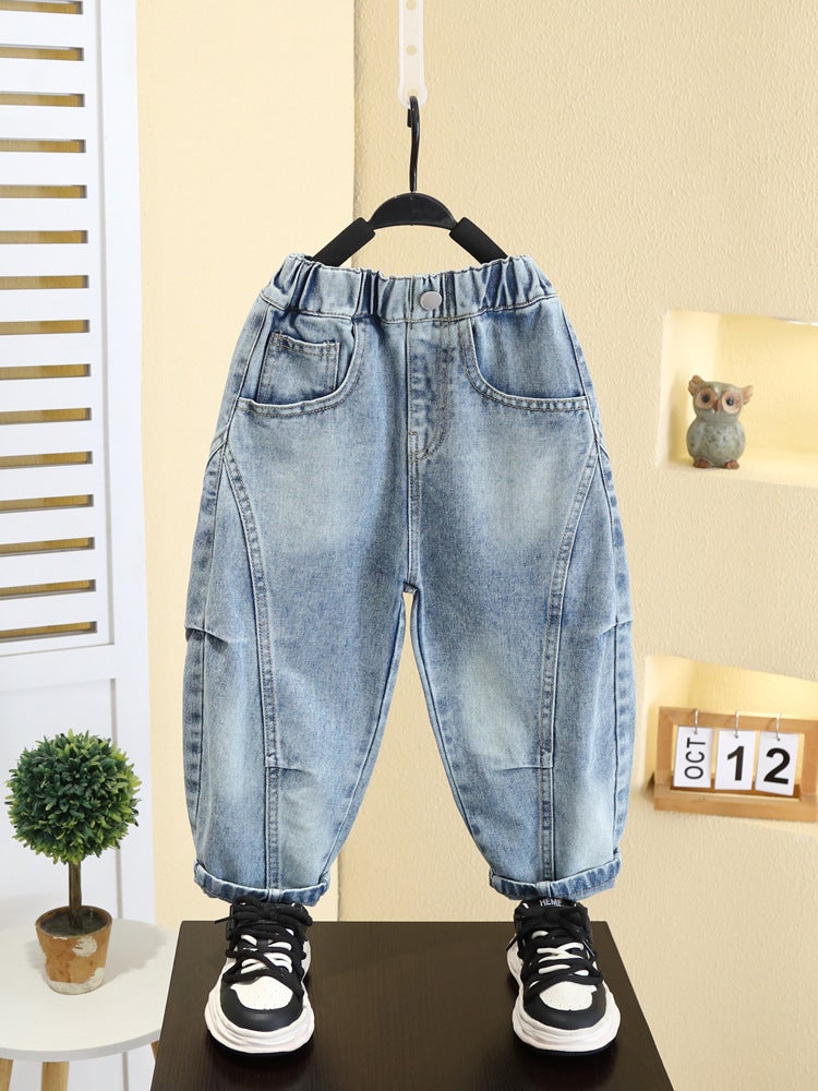 7597 Boys Jeans Children'S Western Style Straight Leg Pants Big Children'S Pants Boys Casual Pants - Image 2