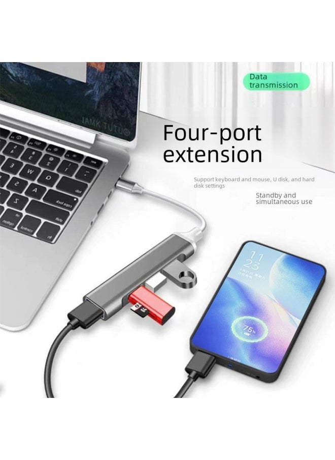 One-to-four Usb3.0 Docking Station Multi-interface Splitter Adapter U Disk Typec Laptop Expansion Dock-Number Of Interfaces:One For Four  Silver - Image 3